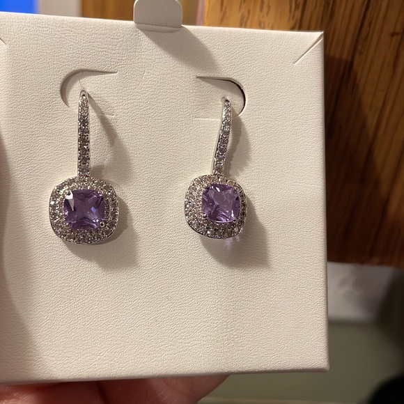 Ring bomb party earrings:lab created light amethyst earrings - Picture 6 of 8